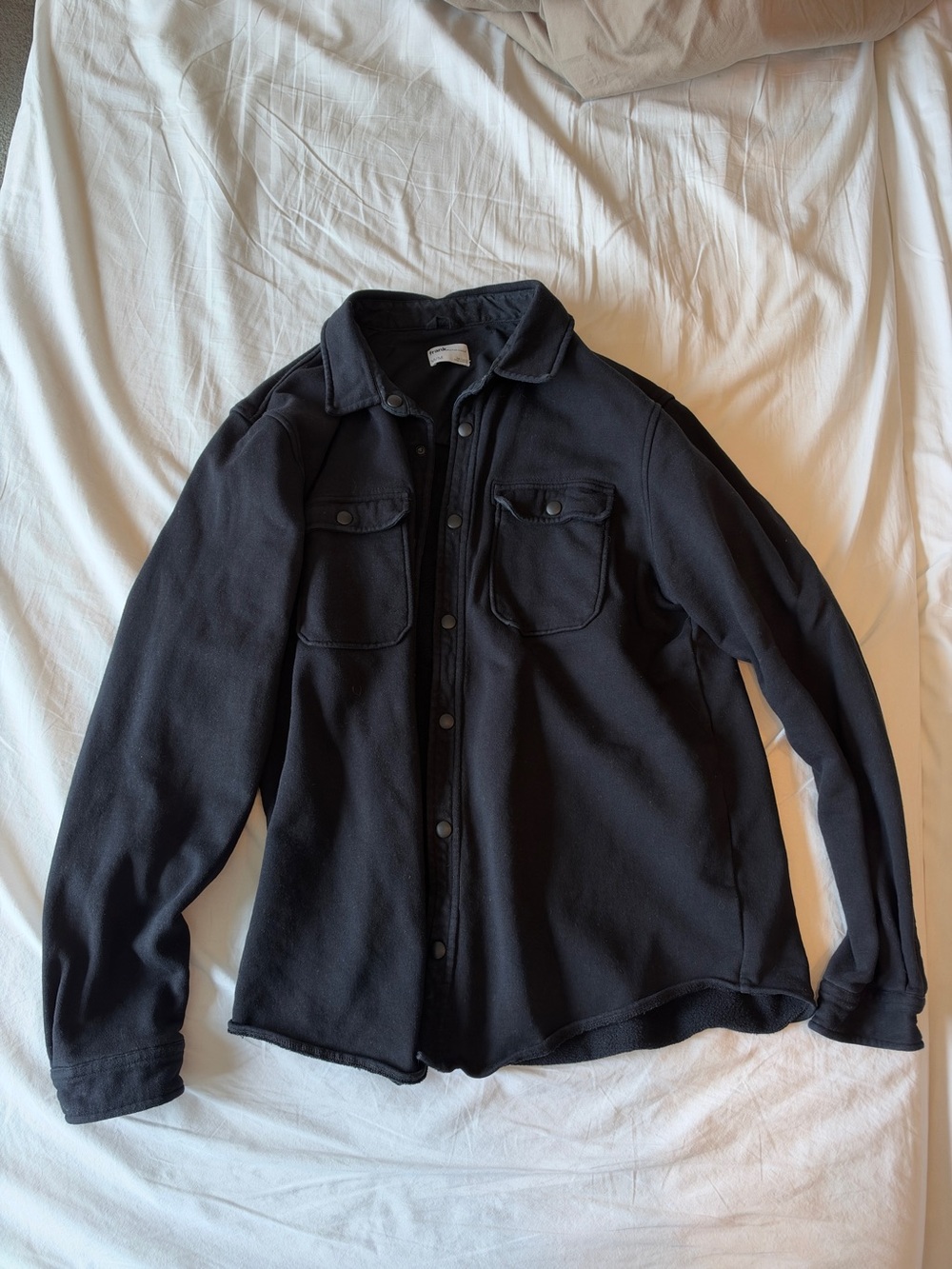 Frank & Oak Men's Black Button-Up Workshirt Jacket